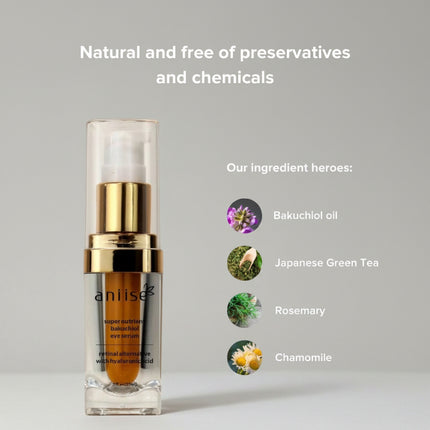 Bakuchiol Eye Serum — Gentle Retinol Alternative for Fine Lines & Dark Circles
