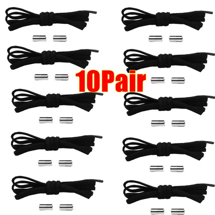 Elastic No-Tie Shoelaces - Semicircle Metal Lock Laces for Kids & Adults