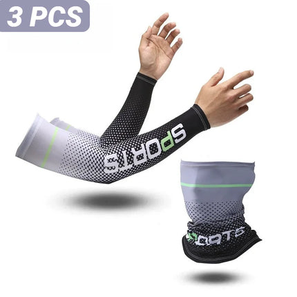Ice Silk Sun Protection Arm Sleeves - 2 Pack UV Cooling Sleeves for Cycling & Outdoor Sports