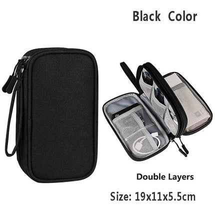 Waterproof Cable Organizer Bag - Travel Storage Case for Chargers & Cords