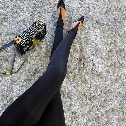 High-Waisted Glitter Leggings - Skinny Fit Pants