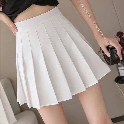 White Ruffle Mini Skirt - High-Waisted Zip Skirt