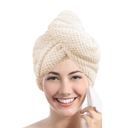 Textured dry hair cap 9.8 "X 25.5" absorbent hair towel wrap
