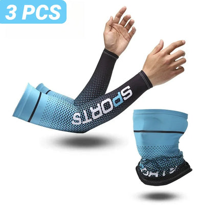 Ice Silk Sun Protection Arm Sleeves - 2 Pack UV Cooling Sleeves for Cycling & Outdoor Sports