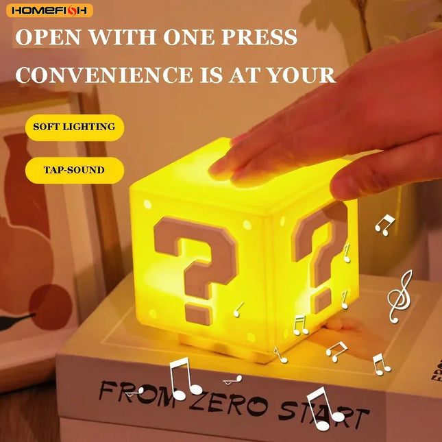 LED Question Mark Night Light with Music - USB Rechargeable Bedside Lamp for Kids