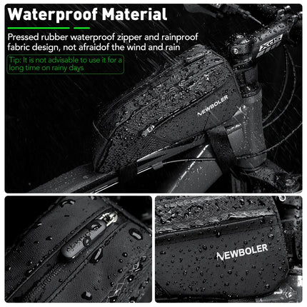 NEWBOLER 1.2L Bike Frame Bag - Portable Front Tube Cycling Bag for MTB & Road Bikes