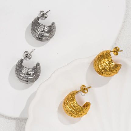 Geometric Dome Stainless Steel Earrings