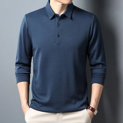 Men's Business Casual Polo - Long Sleeve Shirt