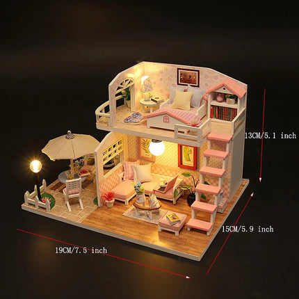 DIY Miniature Dollhouse Kit - 3D Puzzle Assembly with Furniture
