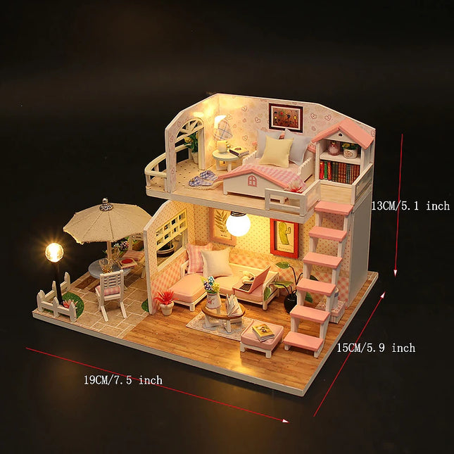 DIY Miniature Dollhouse Kit - 3D Puzzle Assembly with Furniture