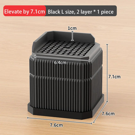 Adjustable Height Furniture Risers - High Load - Bearing, Triple Anti - Slip for Sofa, Bed & Desk