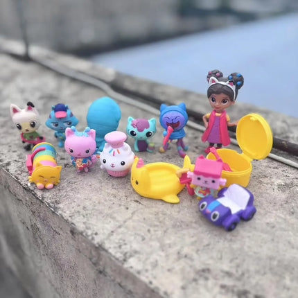 13pcs/set Gabby's Dollhouse Cartoon Figure Toys Cute Doll Collection Model Ornament Decoration