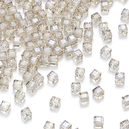 Faceted Glass Crystal Beads - Colorful Cube Spacer Beads for DIY Jewelry (50pcs, 4/6/8mm)