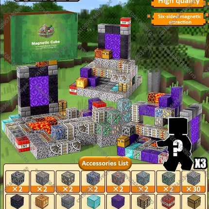 Magnetic Building Blocks - Mine World STEM Construction Set