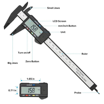 Digital Caliper 150mm - Electronic Precision Measuring Tool