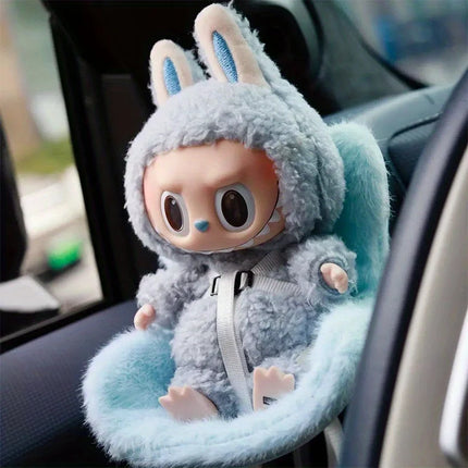 Labubu Doll Car Seat - 17cm Vent Clip Safety Seat Accessory