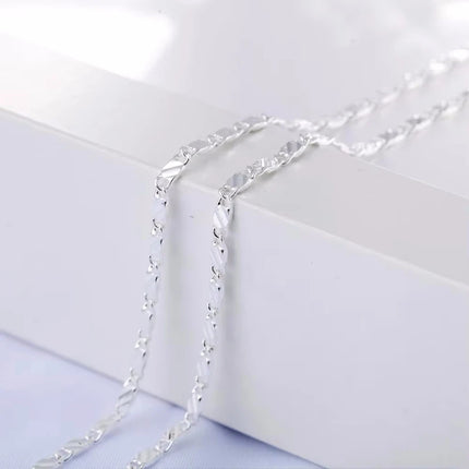 925 Sterling Silver 16/18/20/22/24/26/28/30 Inch 2mm Charm Chain Necklace For Women Man Fashion Wedding Party Jewelry