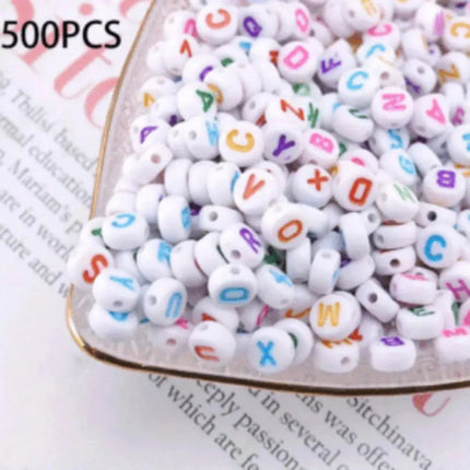 Acrylic Alphabet Cube Beads - A-Z Letter Spacer Beads for DIY Jewelry (100/500pcs)