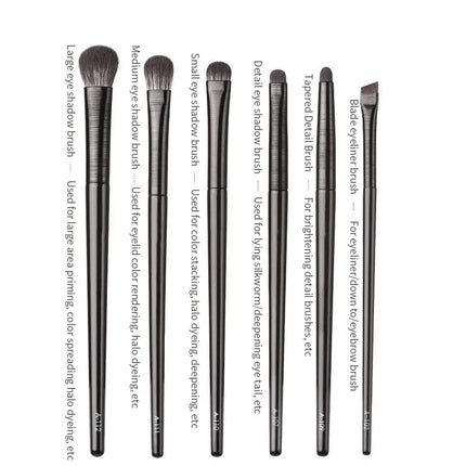 Professional Soft Contouring Eyeshadow, Eyeliner, Eyebrow Brush Set, 6-pc