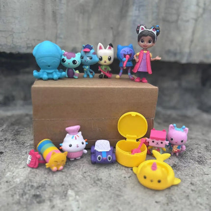 13pcs/set Gabby's Dollhouse Cartoon Figure Toys Cute Doll Collection Model Ornament Decoration