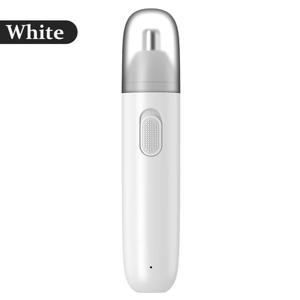 Battery powered men's nose hair trimmer, 360 degree rotating dual blade