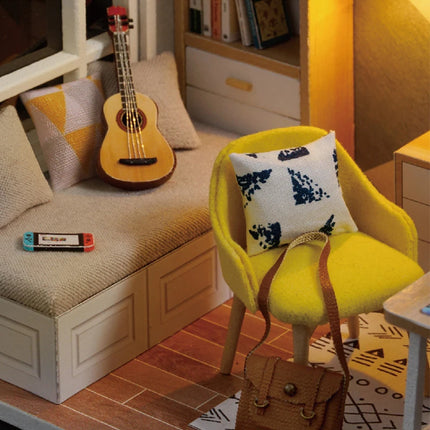 Wooden Miniature Dollhouse Kit - DIY 3D Assembly with Furniture