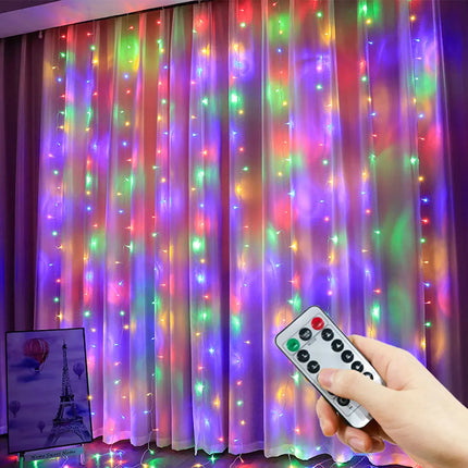 USB Curtain String Lights - 8 Modes LED Fairy Lights