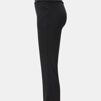 Women's High Waist Micro Flare Yoga Pants - Extended Length  Slimming Sharkskin  Horseshoe Pants 4-Way Stretch