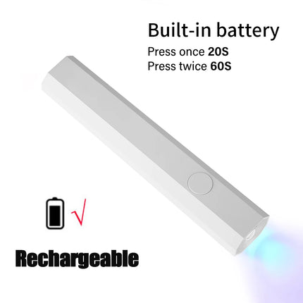 Handheld UV LED Nail Lamp - USB Rechargeable Gel Polish Dryer for Quick Manicures