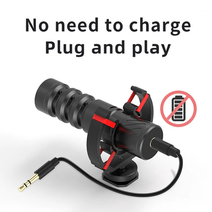 Professional Shotgun Microphone - Cardioid Mic for Camera & Phone Vlog