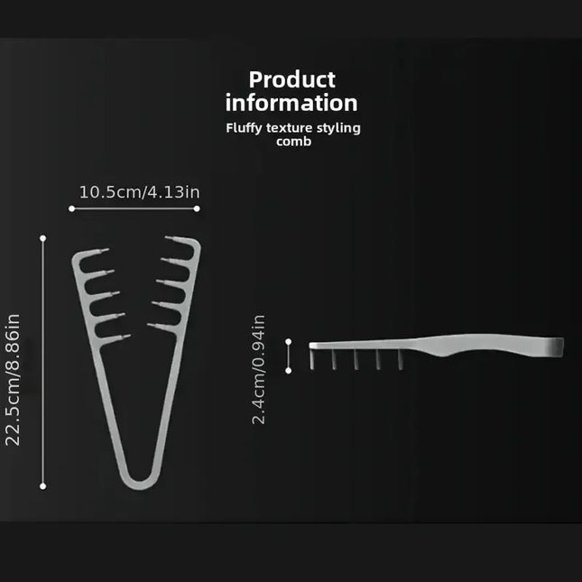 Volumizing Wide-Tooth Hair Styling Comb for Men, ABS Plastic with Textured Grip, Ideal for All Hair Types, Perfect for Home Use