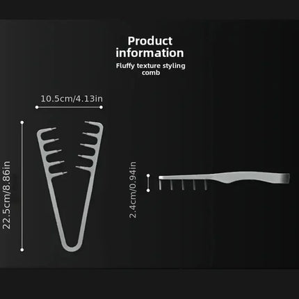 Volumizing Wide-Tooth Hair Styling Comb for Men, ABS Plastic with Textured Grip, Ideal for All Hair Types, Perfect for Home Use
