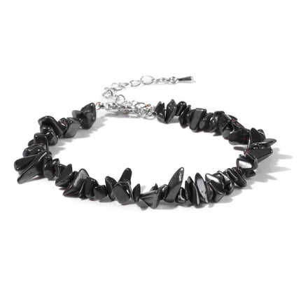 Natural Quartz Crystal Bracelet - Irregular Stone Bead Chip Jewelry for Women