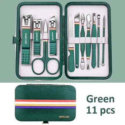 Professional 6-9 pc Manicure Set With Leather Case