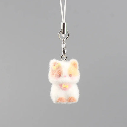 Fluffy Animal Keychains - 3D Resin Cartoon Pendant Collection