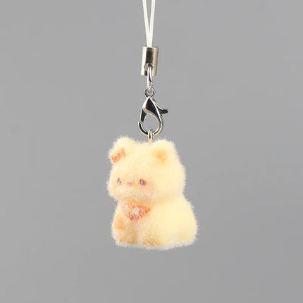 Fluffy Animal Keychains - 3D Resin Cartoon Pendant Collection