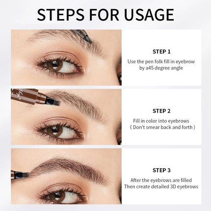 Long-Lasting & Waterproof Four-Pronged Eyebrow Pencil
