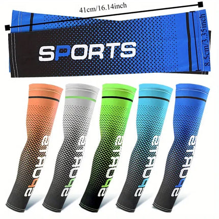 Ice Silk Sun Protection Arm Sleeves - 2 Pack UV Cooling Sleeves for Cycling & Outdoor Sports