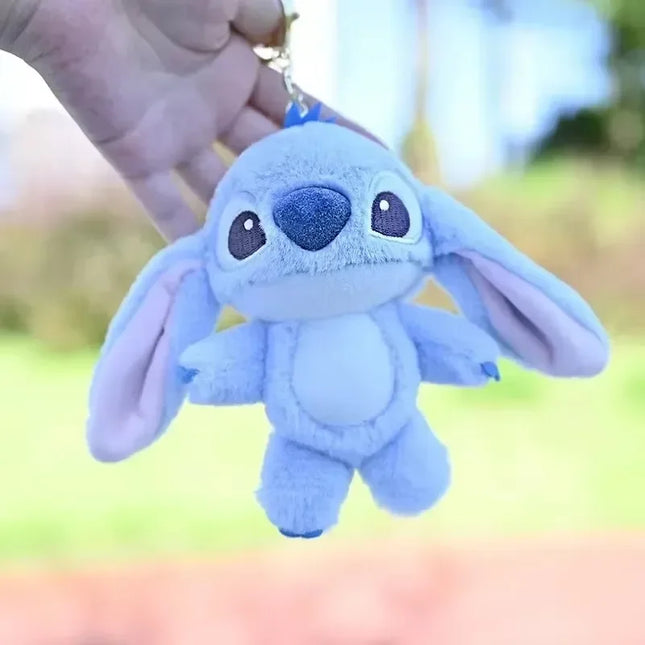 Stitch & Angel Plush Keychain - Soft Stuffed Bag Charm