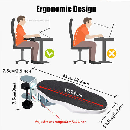 Computer Arm Support Bracket - Adjustable Wrist Rest for Desk