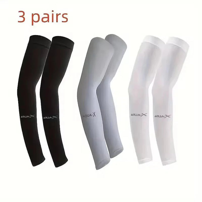 Breathable Sun Protection Arm Sleeves – 3 Pairs Cooling UV Covers, Uses for Cycling Driving Beach & Outdoor Adventure Wear