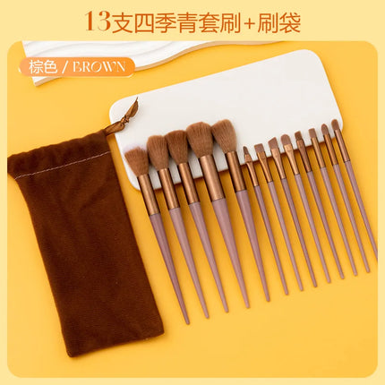 Soft 13-pc Purple Flower Makeup Brush Set