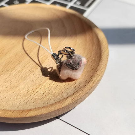 Fluffy Animal Keychains - 3D Resin Cartoon Pendant Collection