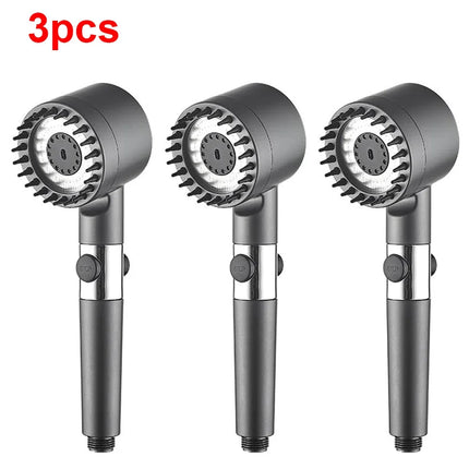 Handheld Shower Head Filter 3 Modes High Pressure Massage Spa Water Saving with ON/OFF Switch for Bathroom