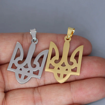 Ukrainian National Emblem Charms - Stainless Steel Pendants for DIY Jewelry (3pcs)