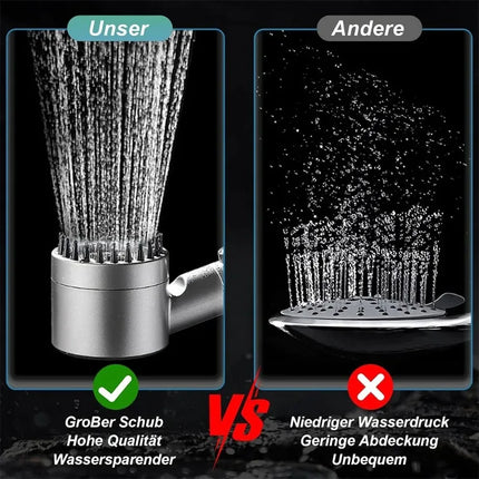 Handheld Shower Head Filter 3 Modes High Pressure Massage Spa Water Saving with ON/OFF Switch for Bathroom