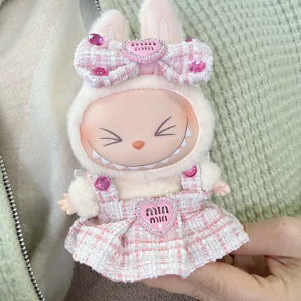 Labubu Doll Jean Dress Set - 15-17cm Bowknot Outfit