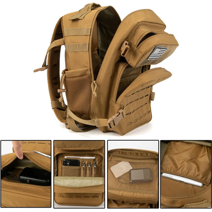 25L Tactical Backpack - Laser Cut Molle Daypack for Gym, Survival & Outdoor Adventures