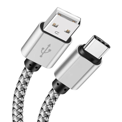 USB-A to Type-C Nylon Braided Cable - 2A Fast Charging 1m/2m/3m