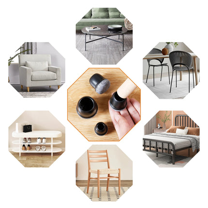 Silicone Chair Leg Floor Protectors - 16PCS Non-Slip Felt Pads